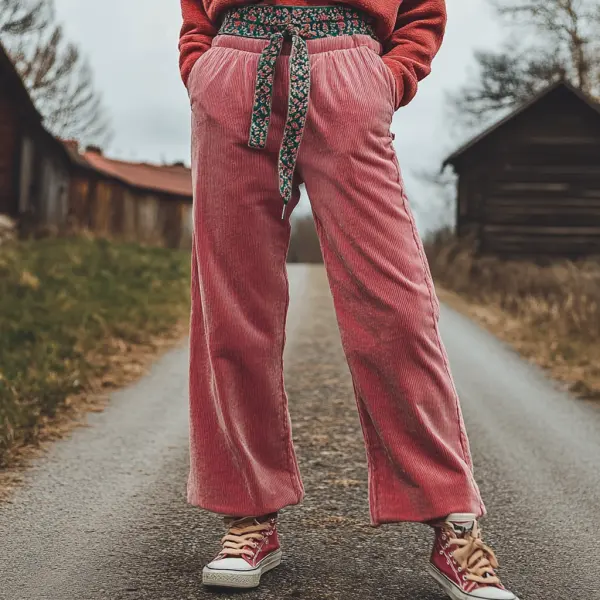 Women's Loose Corduroy Casual Trousers, Simple And Comfortable Ethnic Style Trousers - Dozenlive.com 