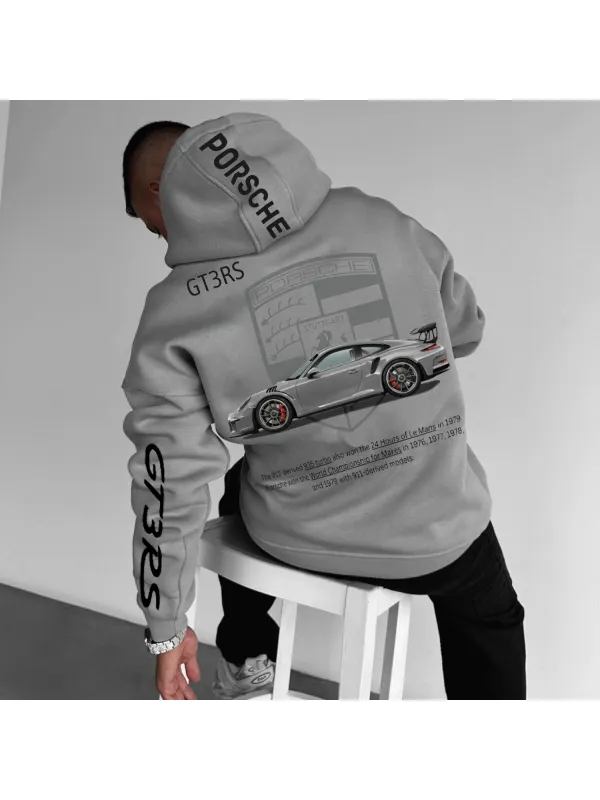 Loose Racing Print Hoodie - Ootdmw.com 