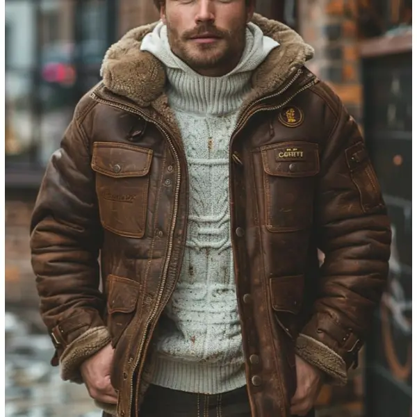 Retro Men's Outdoor Western Style Suede Jacket - Ootdyouth.com 
