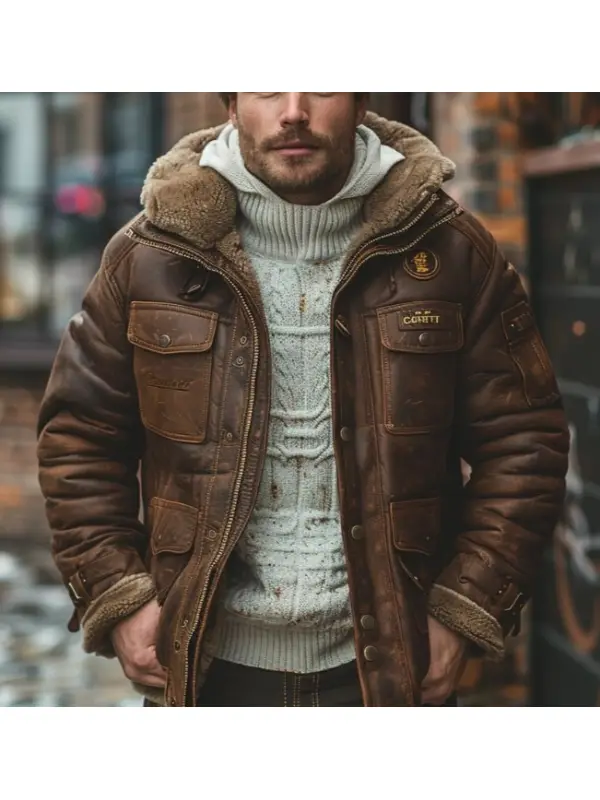Retro Men's Outdoor Western Style Suede Jacket - Ootdmw.com 
