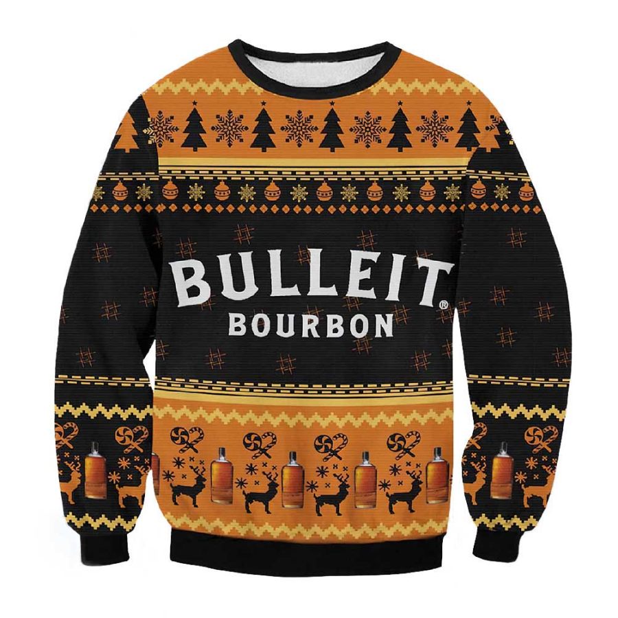 

Unisex Bourbon Whiskey Print Crew Neck Ugly Christmas Sweatshirt