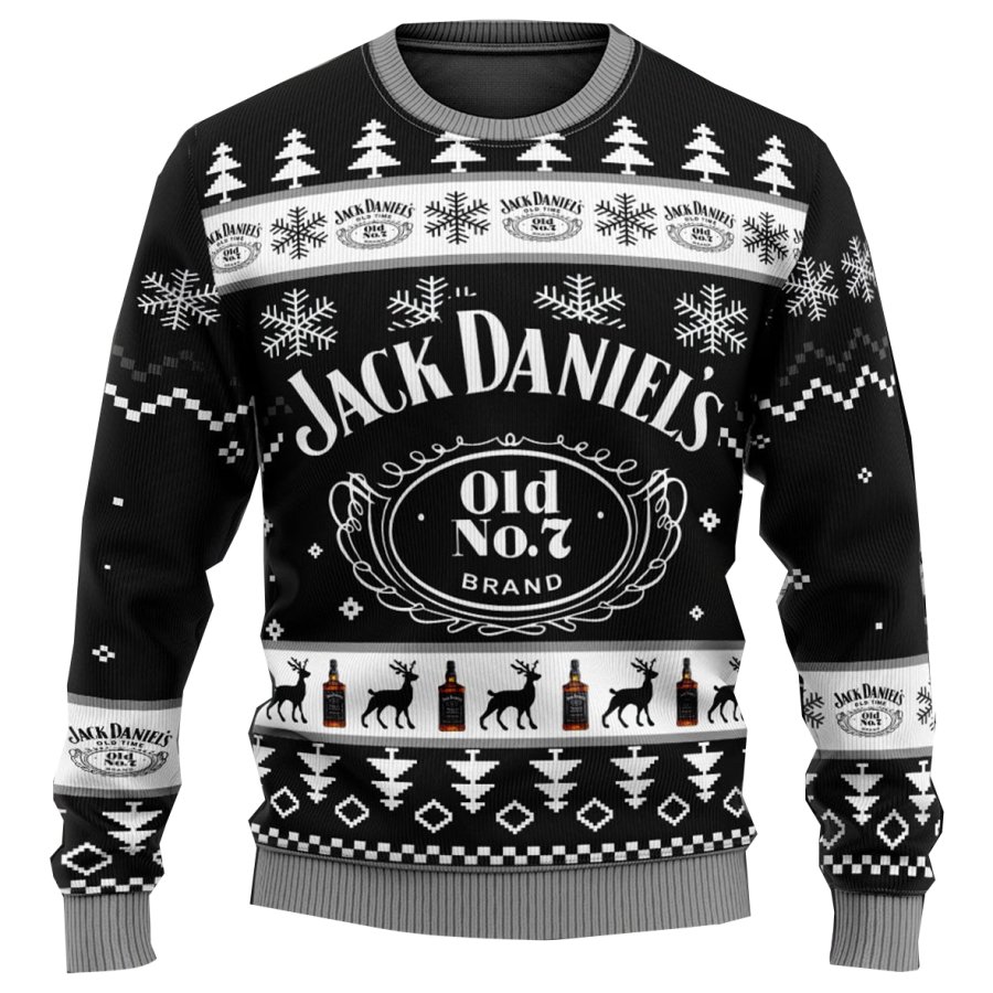 

Unisex Whiskey Print Crew Neck Ugly Christmas Sweatshirt