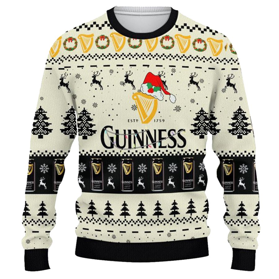 

Unisex Beer Print Crew Neck Ugly Christmas Sweatshirt