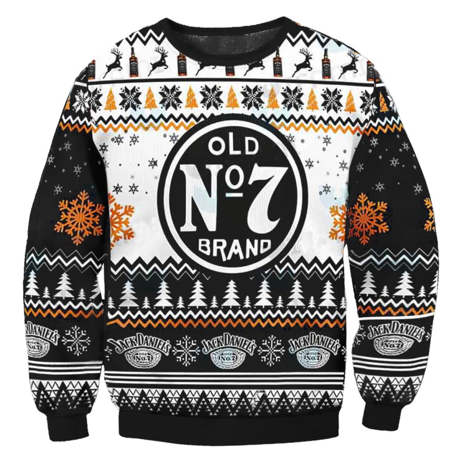 

Unisex Whiskey Print Crew Neck Ugly Christmas Sweatshirt