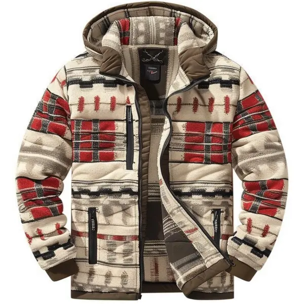 Men's Autumn & Winter Outdoor Casual Checked Hooded Jacket - Dozenlive.com 