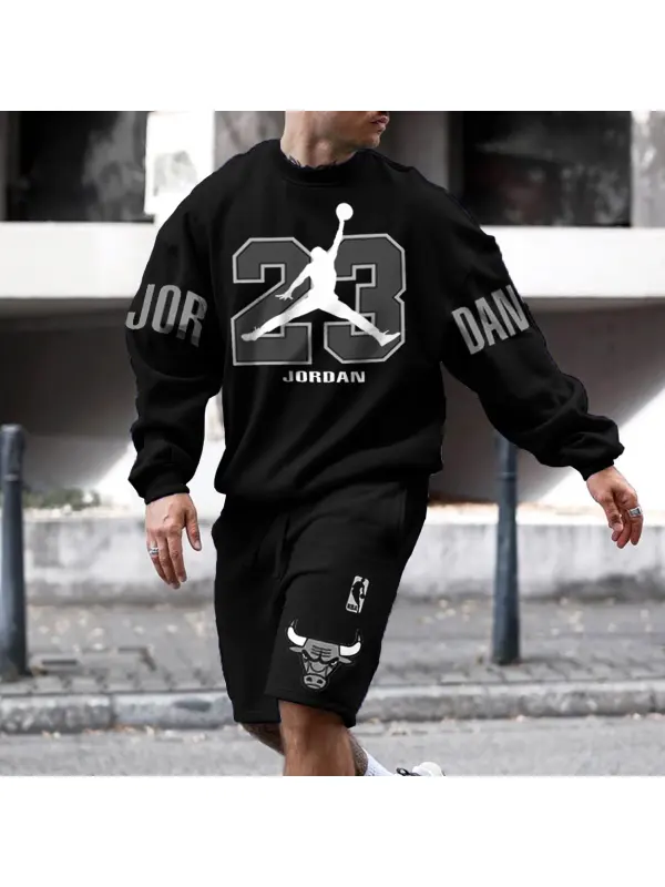 Men's Fall & Winter Basketball NO.23 Printed Hoodie Set - Anrider.com 