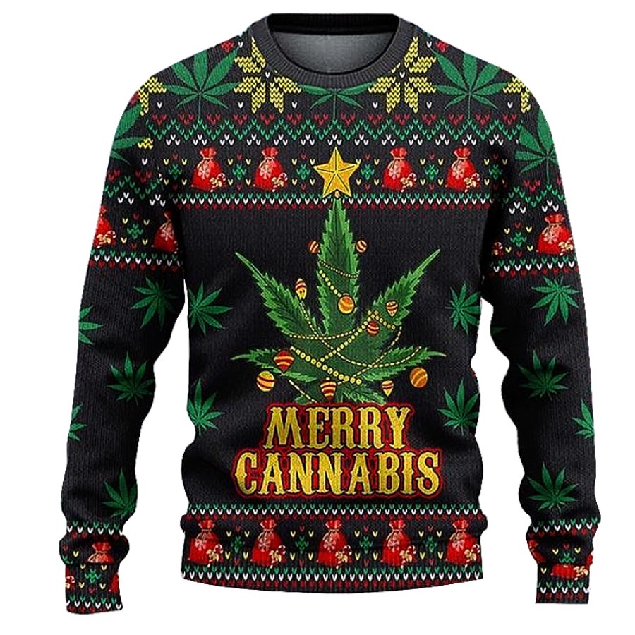 

Merry Cannabis Knitted Christmas Ugly Sweatshirt