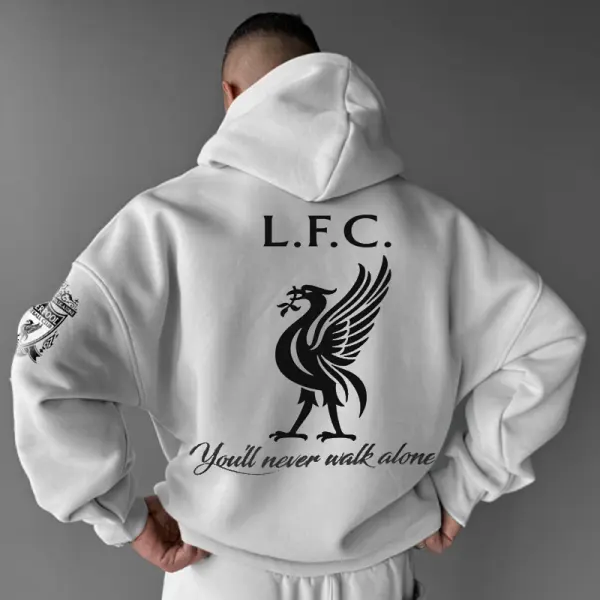 Oversized Men's Liverpool Print Hoodie - Nicheten.com 