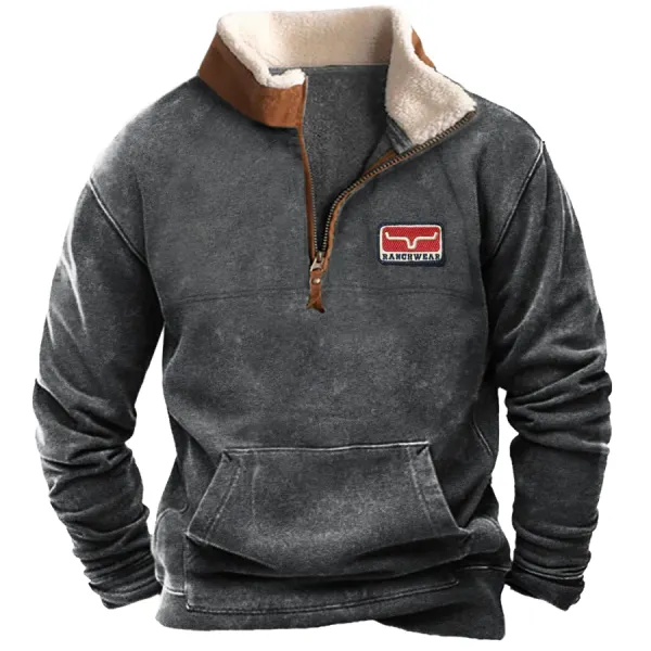 Men's Zipper Stand Collar Sweatshirt - Dozenlive.com 