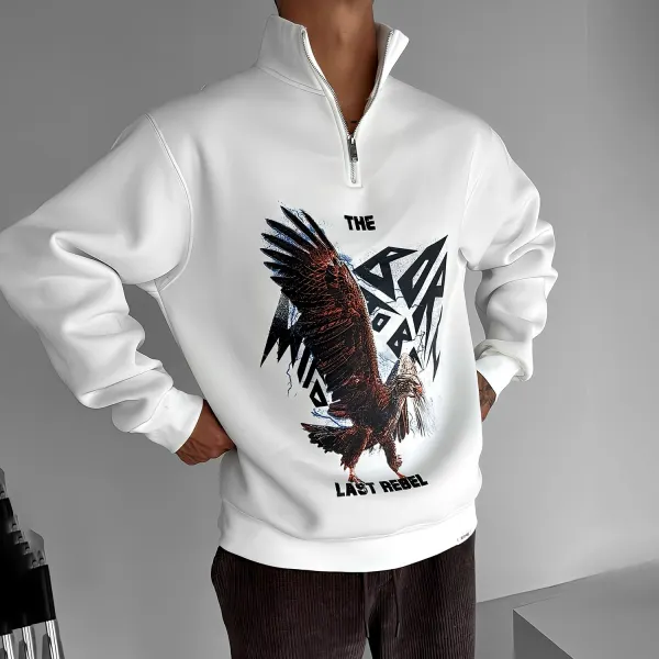Men's Graphic Print Half-zip Sweatshirt - Anurvogel.com 