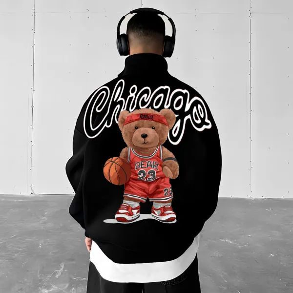 Men's Casual Basketball Bear Print Sweatshirt - Anurvogel.com 