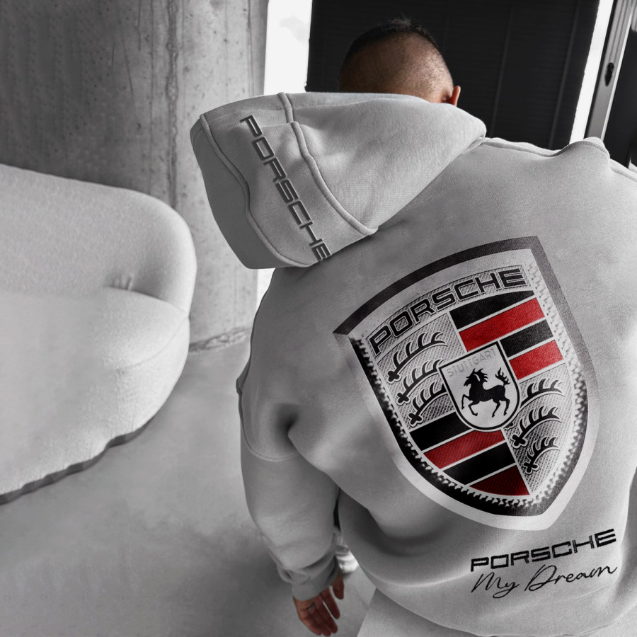 

Men's Casual Racing Letter Print Hoodie