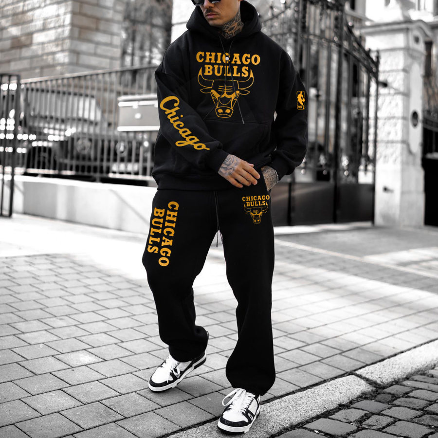 

Men's Casual Basketball Hoodie Set