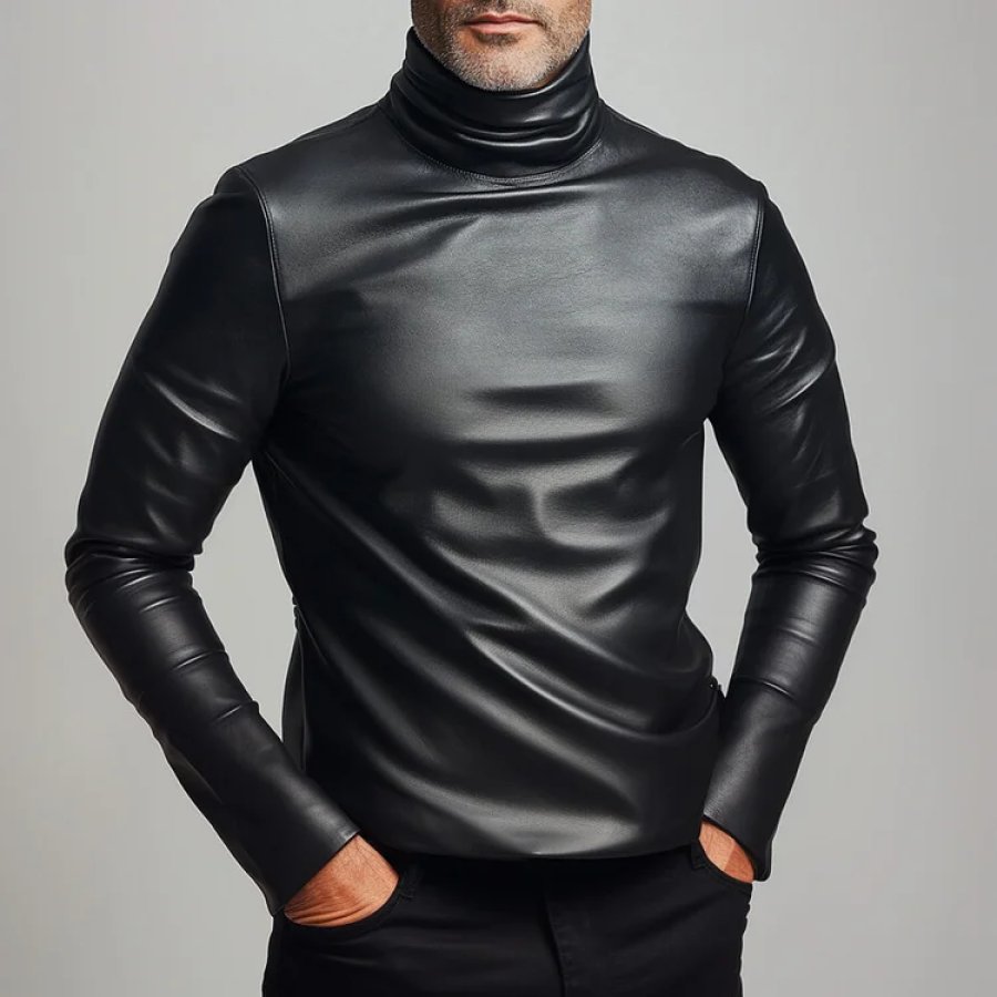 

Men's Leather Warm Sweatshirt