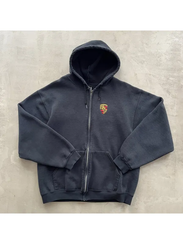 Unisex Vintage Racing Casual Hoodie Jacket - Aptkoi.com 