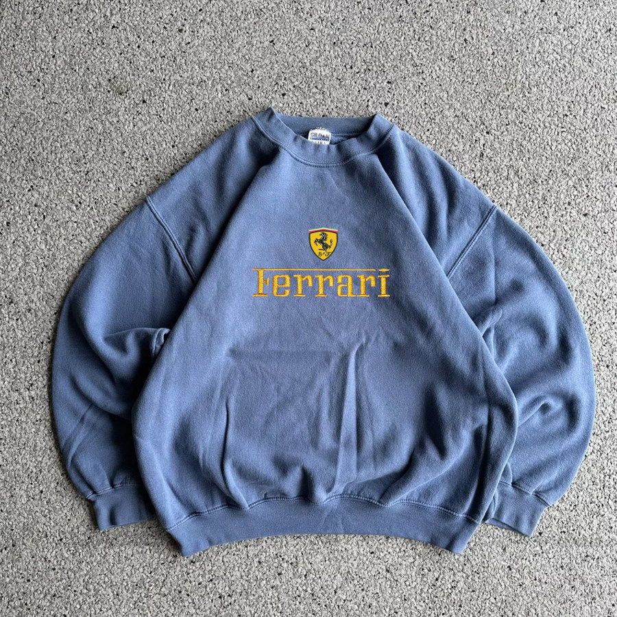 

Unisex Racing Embroidery Simple Casual Sweatshirt