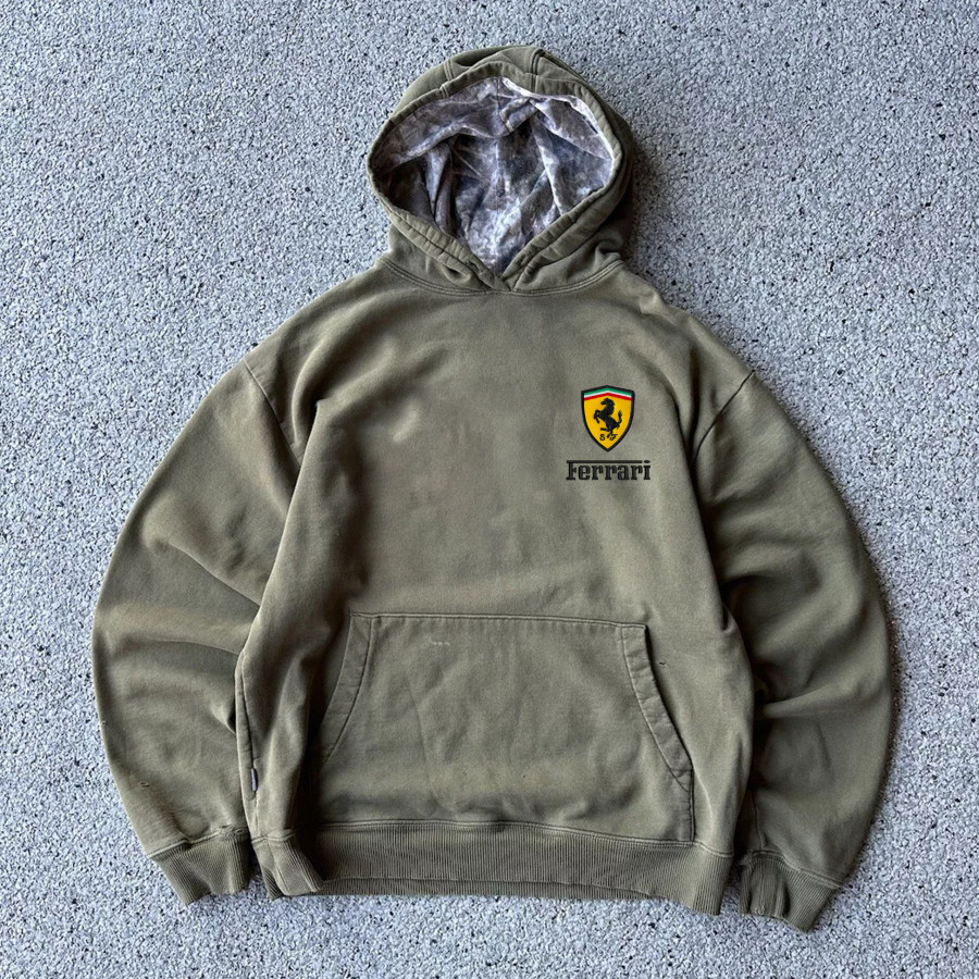 

Unisex Racing Embroidered Casual Hoodie