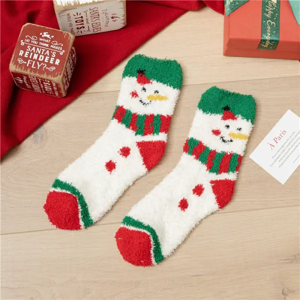 Unisex Christmas Coral Fleece Sleeping Socks - Bustalent.com 
