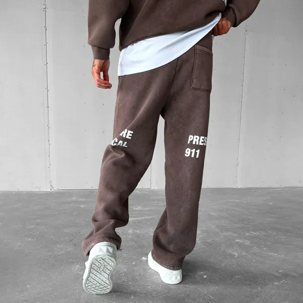 Unisex Lettering Print Sweatpants - Dozenlive.com 