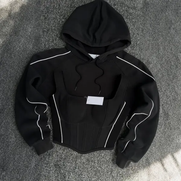 Custom Hoodie Corset Set Blending Sporty Vibes With A Touch Of Structure And Style - Wayrates.com 