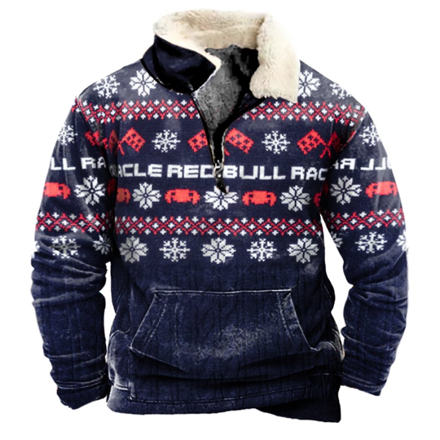 

Red Bull Racing Christmas Jumper Lamb Wool Splicing Sweatshirts