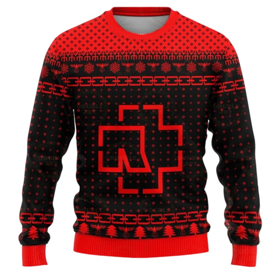 

Unisex Rock Band Print Crew Neck Ugly Christmas Sweatshirt
