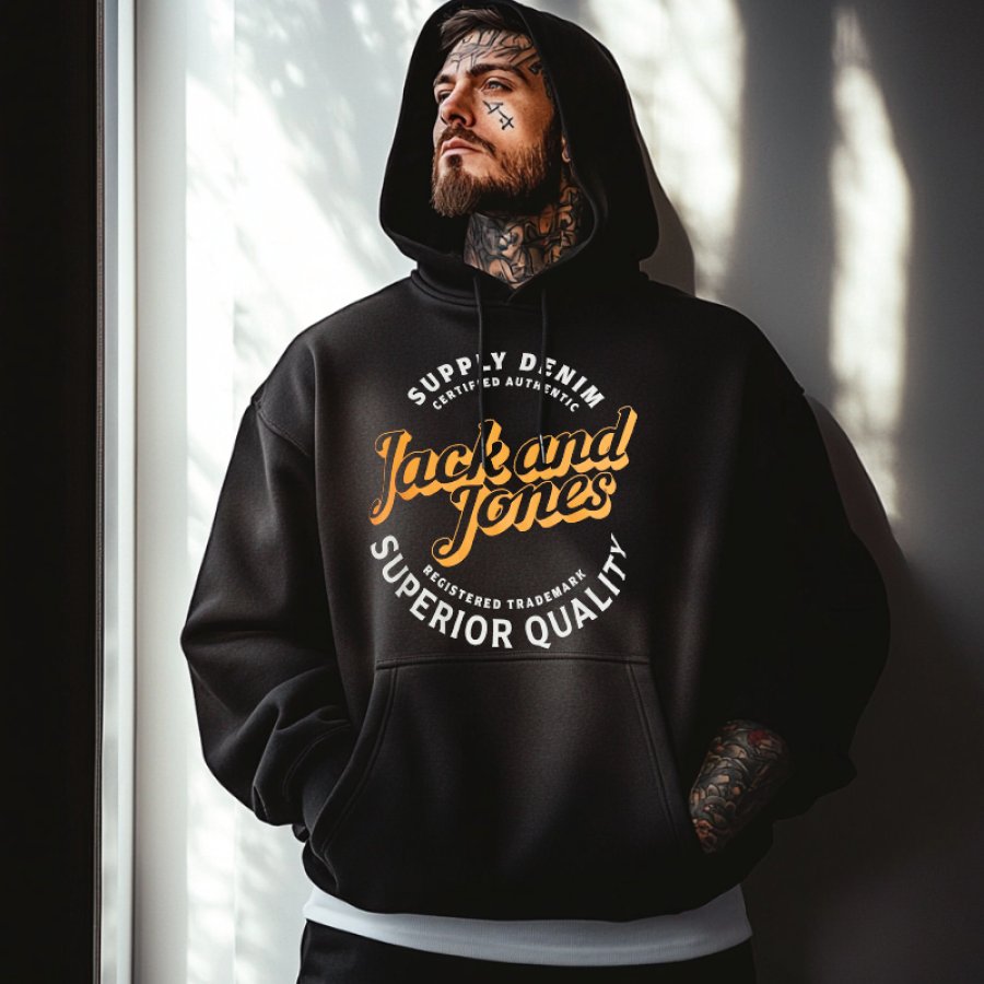 

Unisex Oversized Fashion Solid Print Hoodie Jack Jones