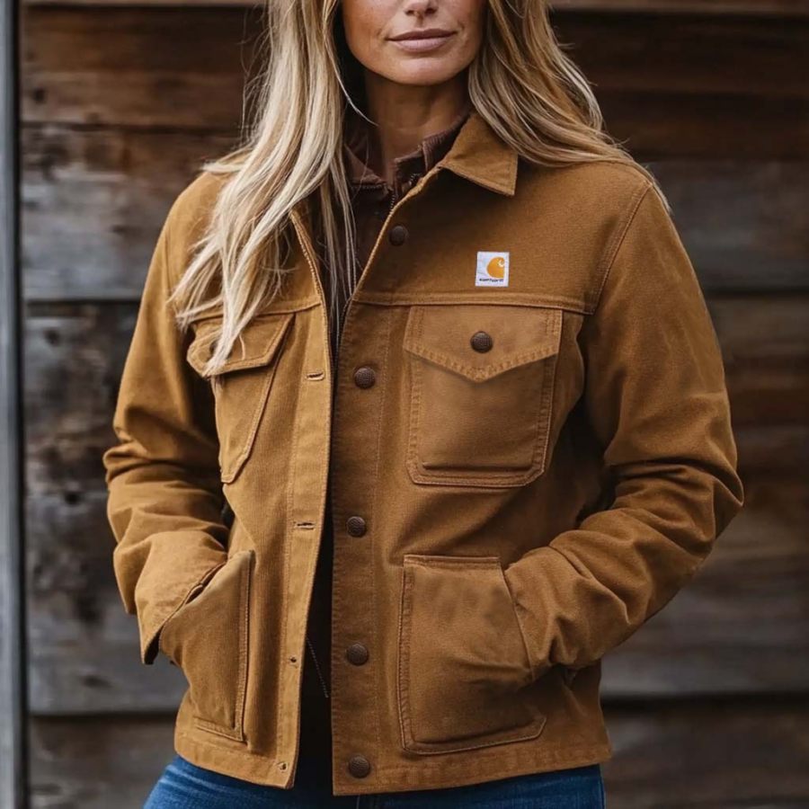 

Women's Carhartt Vintage Multi-Pocket Workwear Lapel Collar Jacket