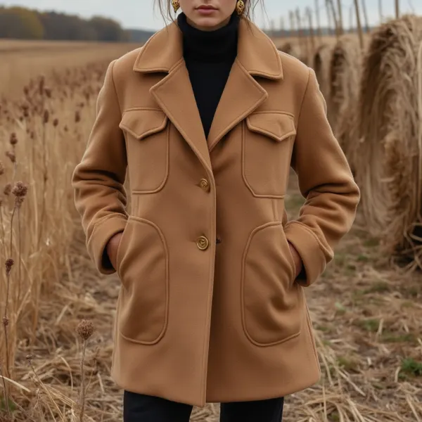 Ladies New Casual Wool Vintage Jacket Coat - Spiretime.com 