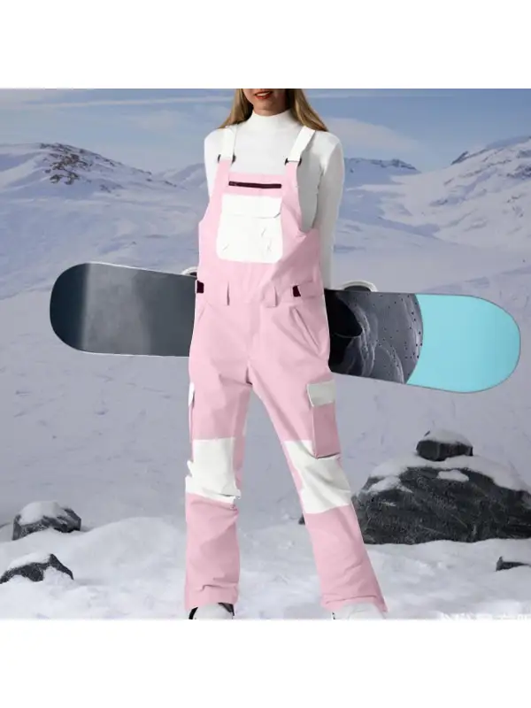 Bodysuits Overalls Windproof Adjustable Straps Colorblock Jumpsuit - Shopyiyistories.com 
