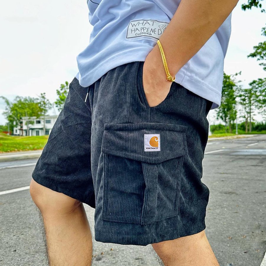 

Men's Surfing Shorts Vintage Fishing Corduroy Summer Daily Multiple Pockets Shorts