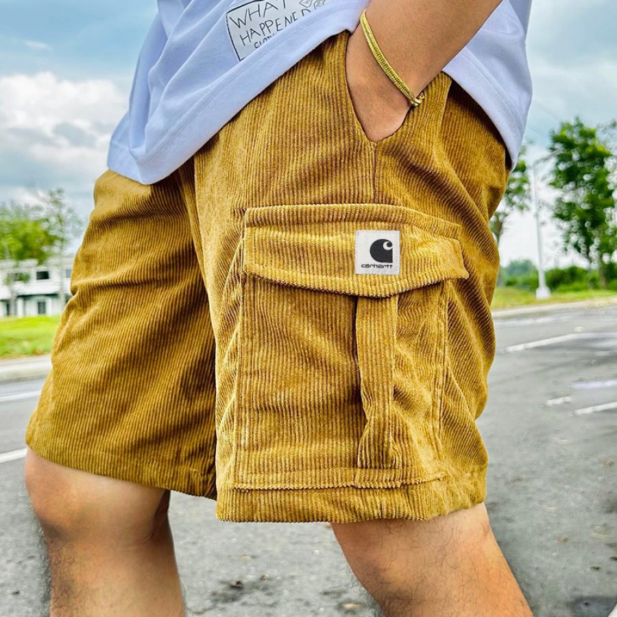 

Men's Vintage Surfing Shorts Fishing Corduroy Summer Daily Multiple Pockets Shorts