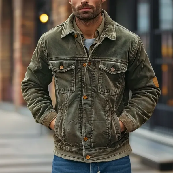 Veste Chemise Décontractée De Travail Rétro Pour Homme Avec Poche - Anurvogel.com 