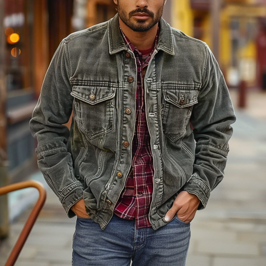

Men's Vintage Pocket Casual Outdoor Shirt Jacket