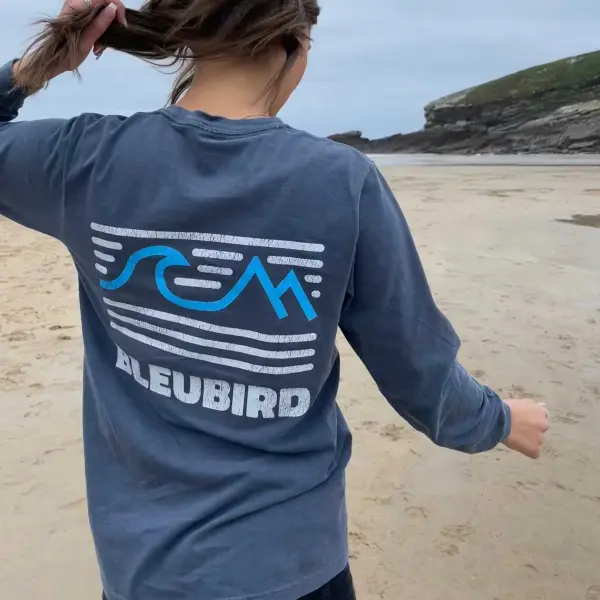 Women's Vintage Surf Print Long Sleeve T-shirt - Wayrates.com 