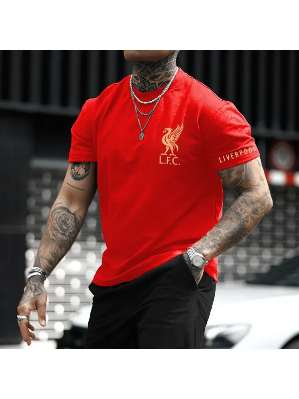 Men's Football Print Tight T-Shirt - Aptkoi.com 