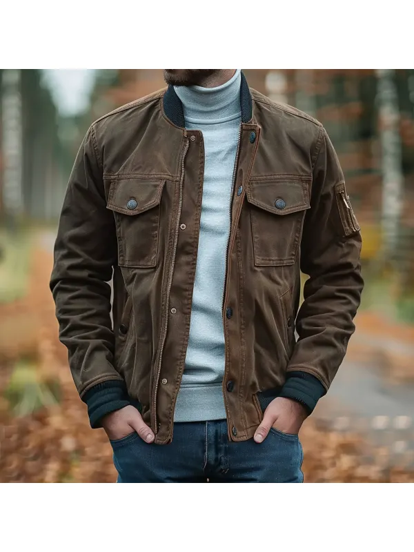 Men's Vintage Multi-Pocket Casual Jacket - Localziv.com 