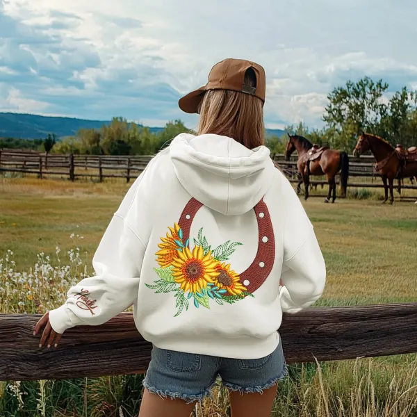 Women's Western Outdoor Embroidered Oversized Hoodie - Anurvogel.com 