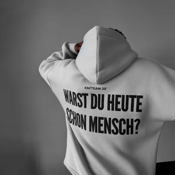 Unisex Oversized Hoodie With Lettering Print - Ootdyouth.com 