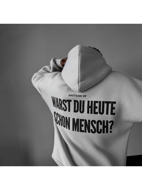 Unisex Oversized Hoodie With Lettering Print - Anrider.com 