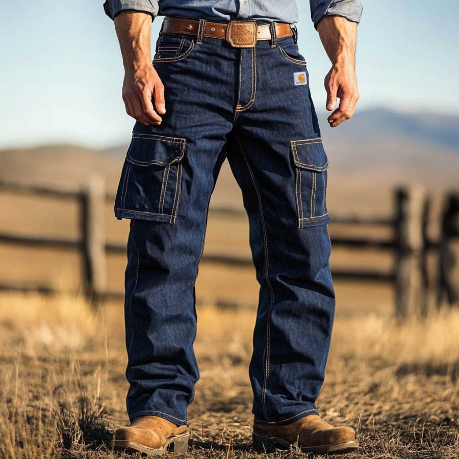 

Men's Carhartt Vintage Outdoor Denim Multi-Pocket Pants Cargo Jean