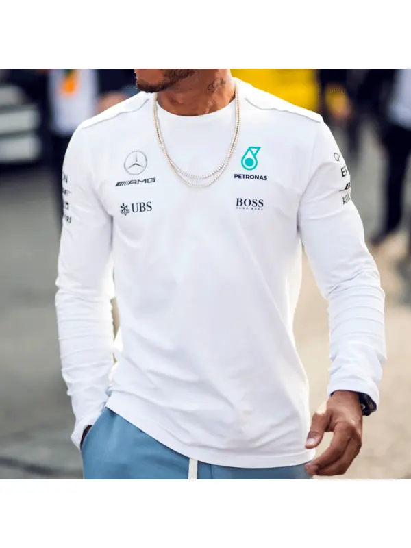 Unisex Formula Racing Team Long Sleeved Printed T-shirt - Aptkoi.com 