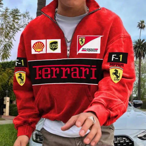 Men's 2025 Newest Retro Racing Print Rad Oversized Hoodie - Ootdyouth.com 