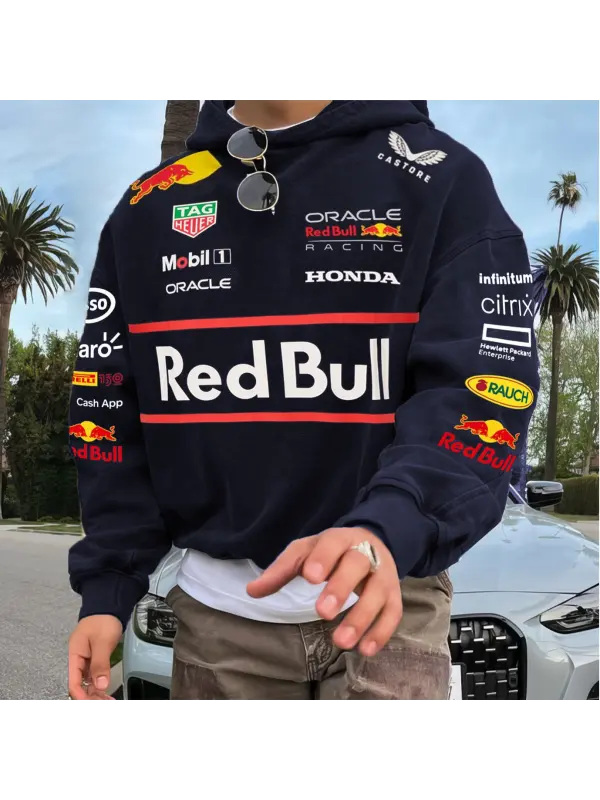 Men's 2025 Newest Retro Racing Print Oversized Hoodie - Aptkoi.com 