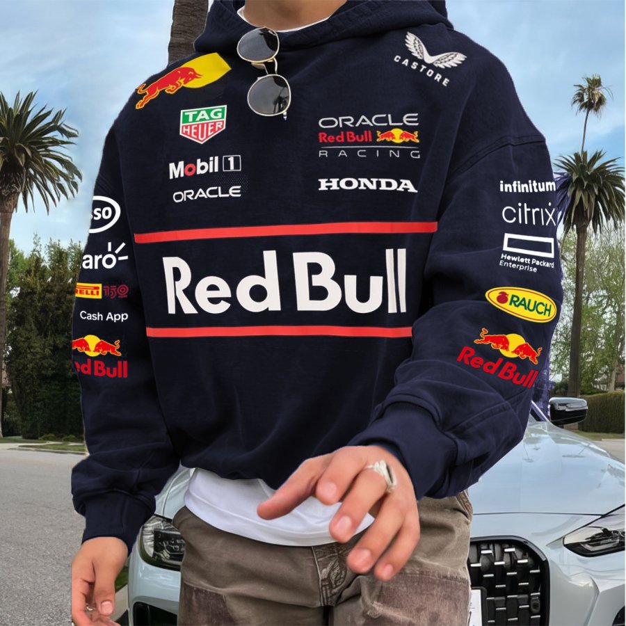 

Men's 2025 Newest Retro Racing Print Oversized Hoodie