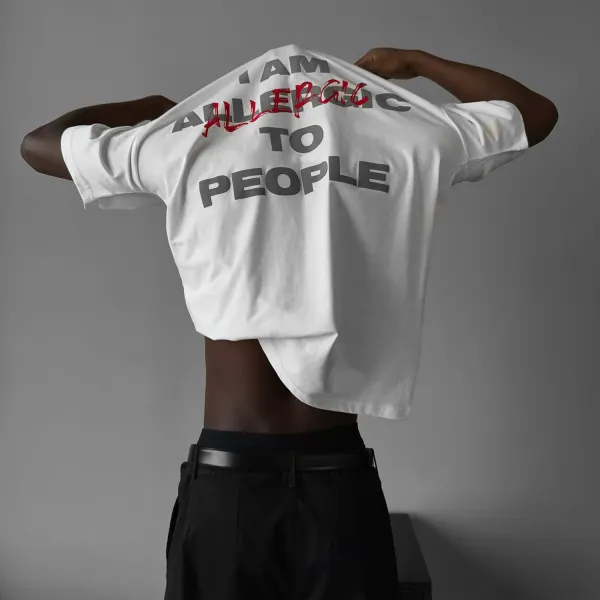 Men's Letter Print Oversized Short Sleeve T-Shirt - Anurvogel.com 