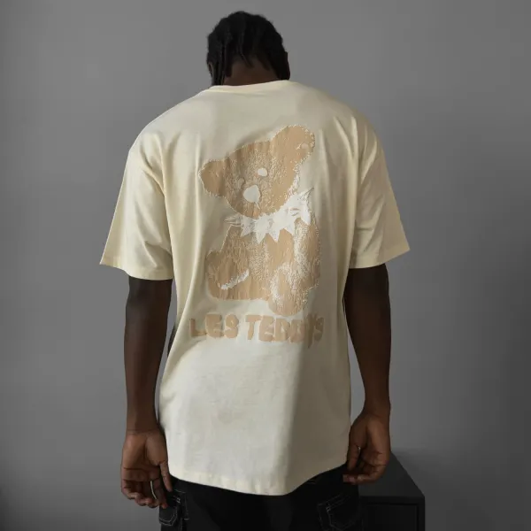Men's Bear Letter Print T-Shirt - Anurvogel.com 