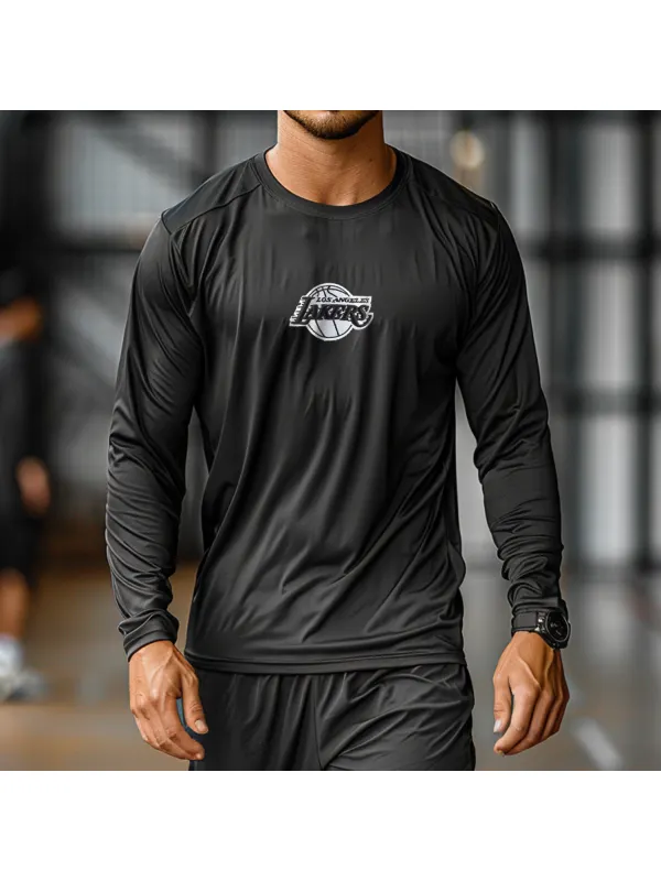 Men's Casual Fitness Training Basketball Long Sleeve T-Shirt - Aptkoi.com 