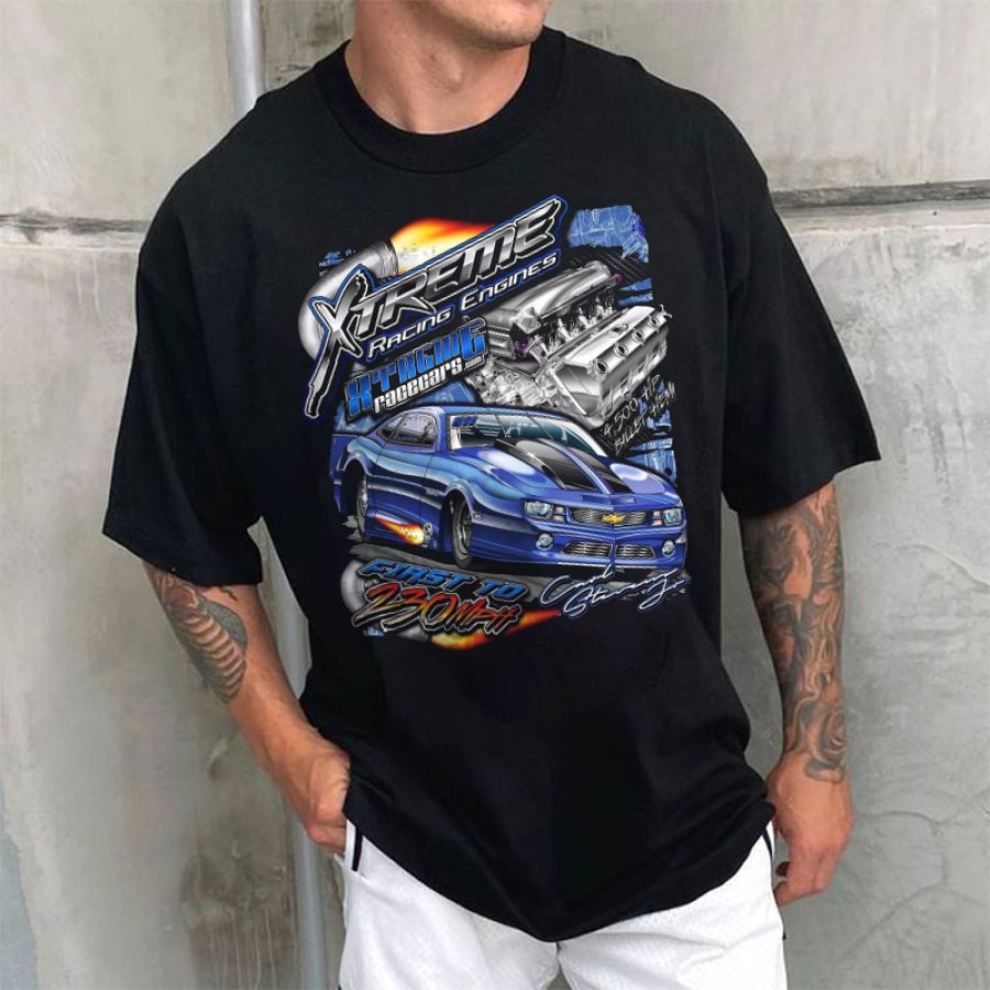 

Men's Outdoor Leisure Car Racing Printed Pattern Oversize T-shirt