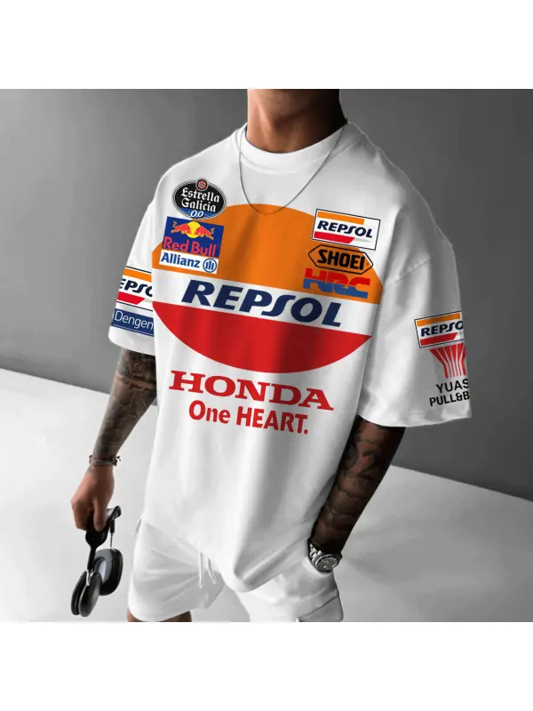Unisex Motorcycle Racing Team Casual Print T-Shirt - Localziv.com 